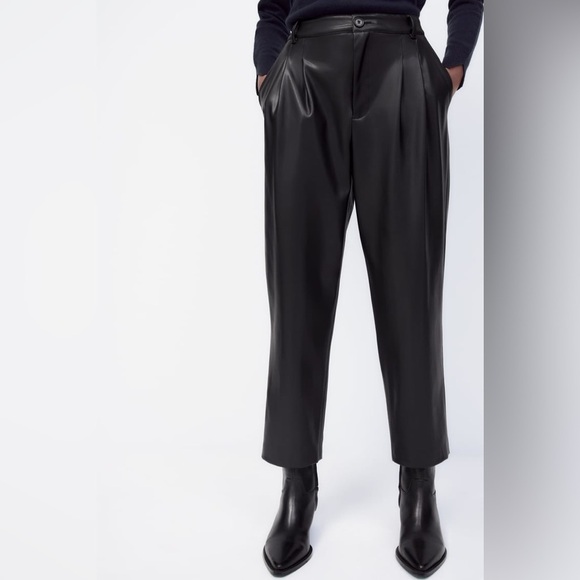 Zara Black Straight Leg Pants - Picture 2 of 7